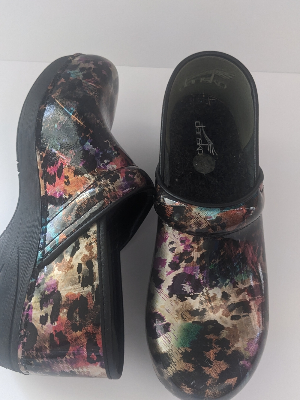 Dansko Women's Multi Metallic Leopard Clog 8.5